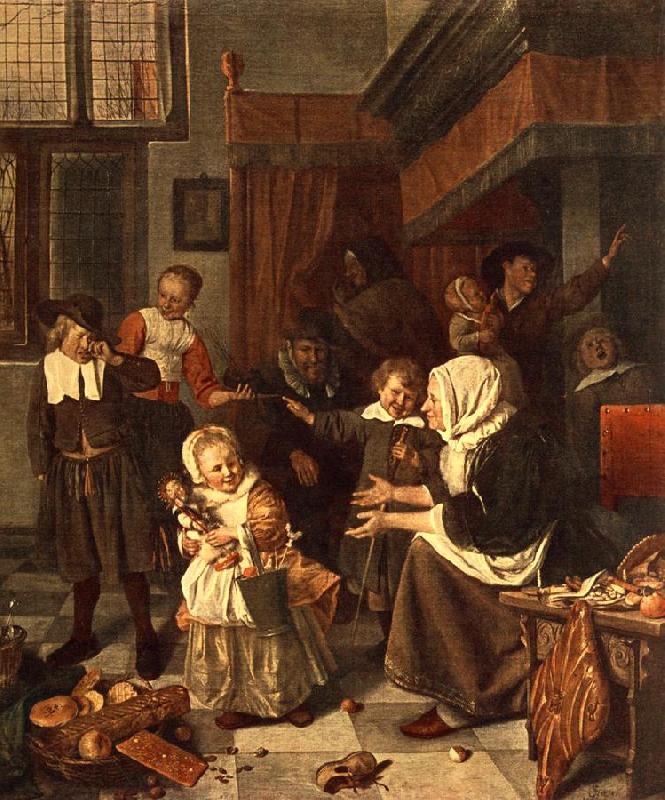 Jan Steen The Feast of St. Nicholas oil painting picture